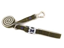Hugo & Hudson Lead Dark Green Checked Tweed - X-Small/Small: 15mm/120cm