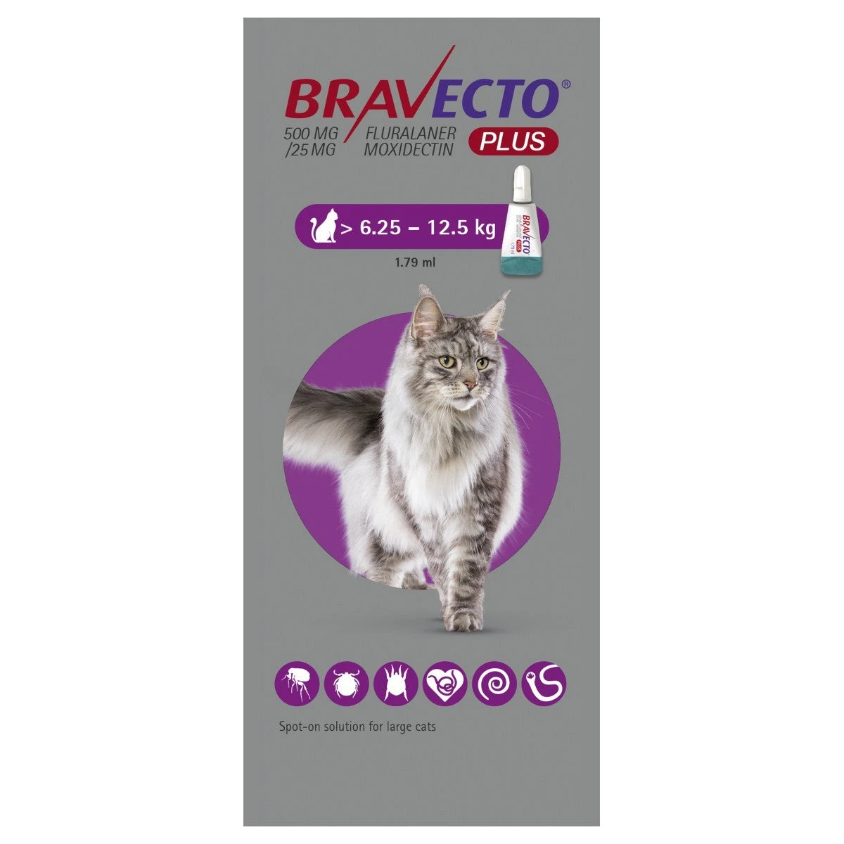 Bravecto Plus Spot On For Cats - Large Cat 500mg (6.25-12.5kg): 1 Pipette 6 Bravecto Plus Spot On For Cats - Large Cat 500mg (6.25-12.5kg): 1 Pipette - Image 4