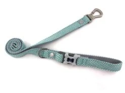 Hugo & Hudson Lead Aqua Herringbone - X-Small/Small: 15mm/120cm