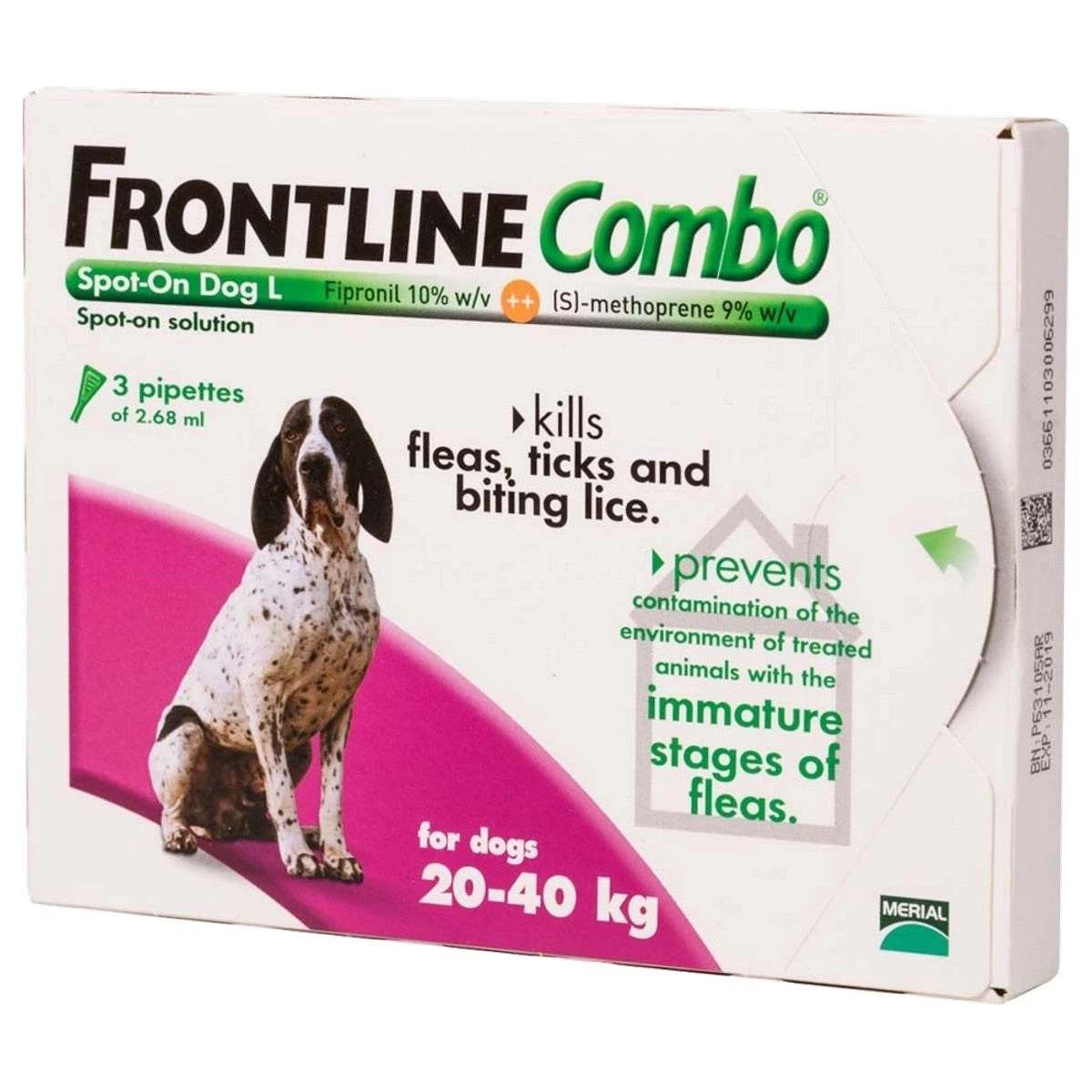 Frontline Combo Spot On Large Dog 20-40kg - 3 Pipettes 3 Frontline Combo Spot On Large Dog 20-40kg - 3 Pipettes