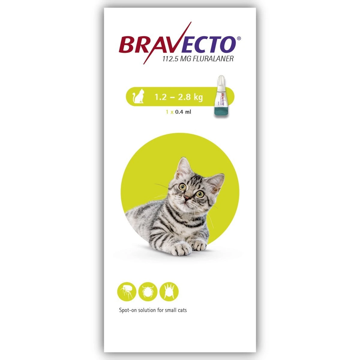 Bravecto Spot On For Cats - Large Cat 500mg (6.25-12.5kg): 1 Pipette 4 Bravecto Spot On For Cats - Large Cat 500mg (6.25-12.5kg): 1 Pipette - Image 2