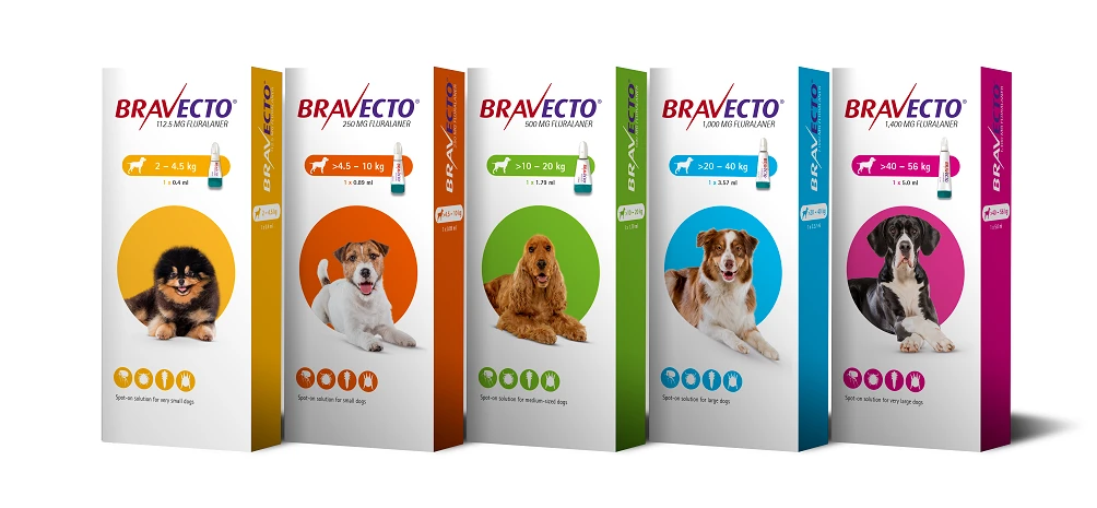 Bravecto Spot On For Dogs - Large Dog 1000mg: 1 Pipette 3 Bravecto Spot On For Dogs - Large Dog 1000mg: 1 Pipette