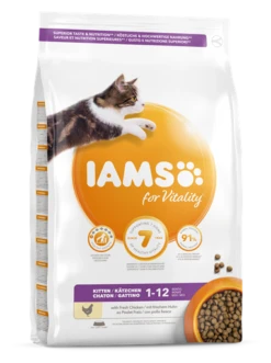 Iams For Vitality Kitten Food With Chicken - 10kg