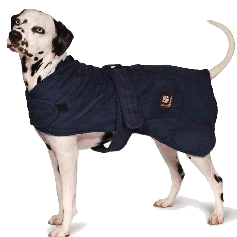 Danish Design Towelling Dog Robe Navy - 40cm/16" 4 Danish Design Towelling Dog Robe Navy - 40cm/16" - Image 2