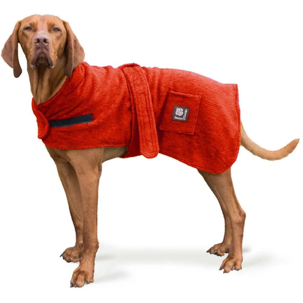 Danish Design Towelling Dog Robe Red - 70cm/28" 4 Danish Design Towelling Dog Robe Red - 70cm/28" - Image 2