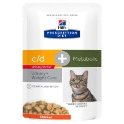 Hills C/d Multicare Urinary Stress + Metabolic Wet Cat Food - 85g: Pack 12