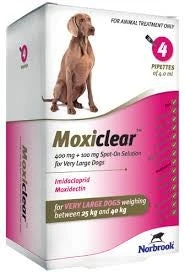 Moxiclear Very Large Dog 25kg-40kg - 4 Pipettes