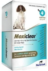 Moxiclear Large Dog 10kg-25kg - 4 Pipettes